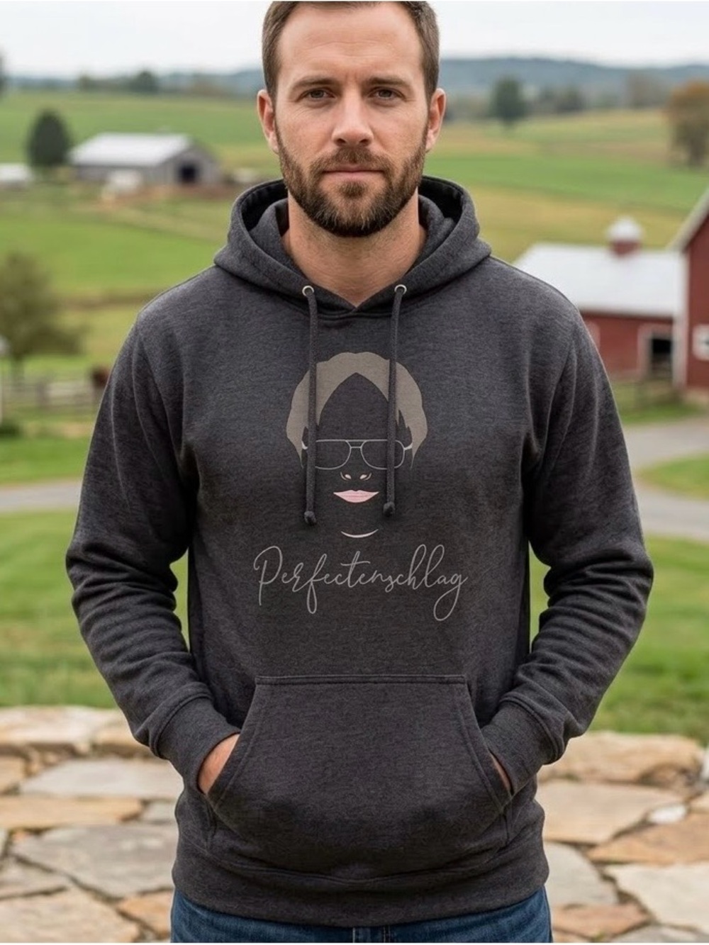 🖤Delta Fleece Men’s Charcoal Graphic, (The Office) Hooded Sweatshirt Large